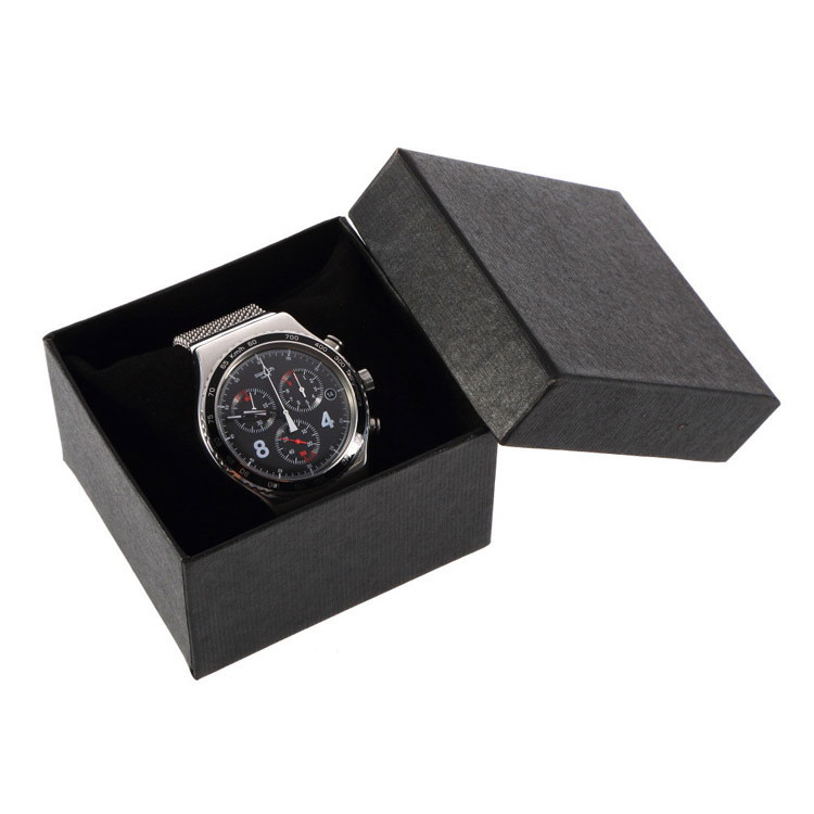 custom lid and base special textured paper watch box luxury watch packaging paper box