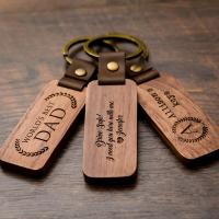 Buy cheap Custom Gift Engraved Wood Keychain Walnut For Home Car Office 4.5 X 1in product