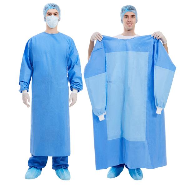 Buy cheap Knitted Cuff SMMS Nonwoven Disposable Surgical Gown Waterproof from wholesalers
