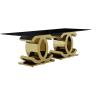 Buy cheap Golden Base 40mm Stainless Steel Dining Table 8 Seater Marble Dining Table from wholesalers