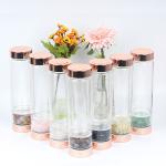 Travel 500ml / 15.2oz Glass Water Bottle With Stainless Steel Lid Custom Logo