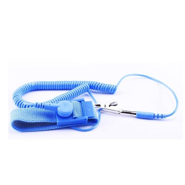 Buy cheap Adjustable Blue Anti Static ESD Wrist Strap PVC With Coil Cord from wholesalers