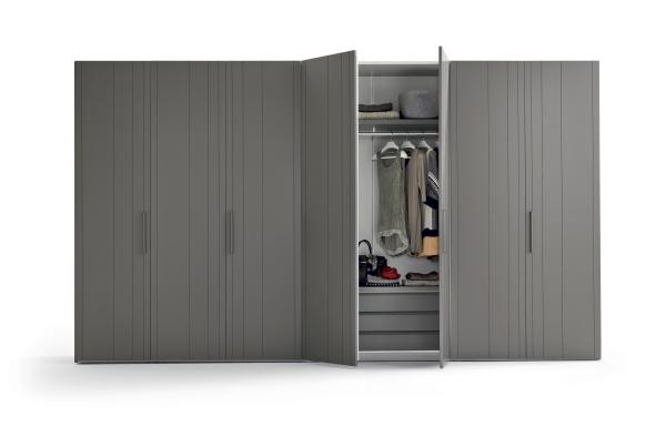 Buy cheap Grey Wardrobe Design PVC Material Flat Eased Edge ODM OEM from wholesalers