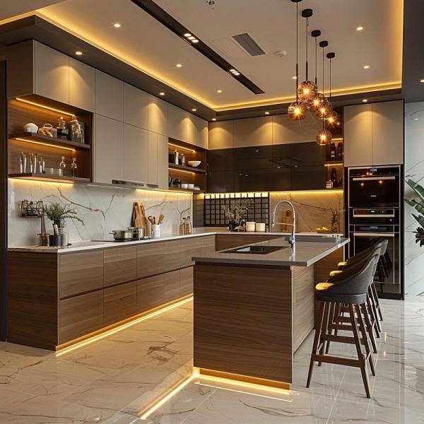 Buy cheap Modern Italy Lacquer Kitchen Cabinets Complete Sets - Smart Storage Units With Extravagant Stone Countertops from wholesalers