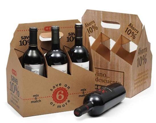 Wholesale custom color printed cardboard corrugated carton wine 6 bottle paper