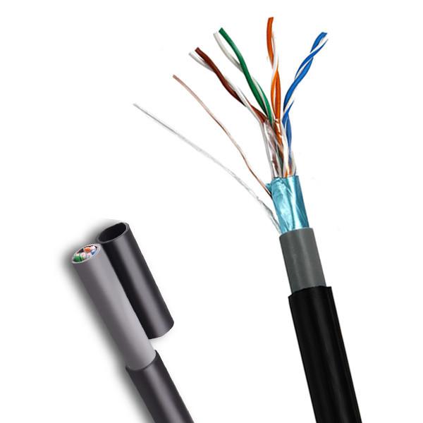 Buy cheap 1000FT FTP CAT5E Outdoor PE+PVC 0.47mm Solid Black Network Cable Pass Fluke from wholesalers