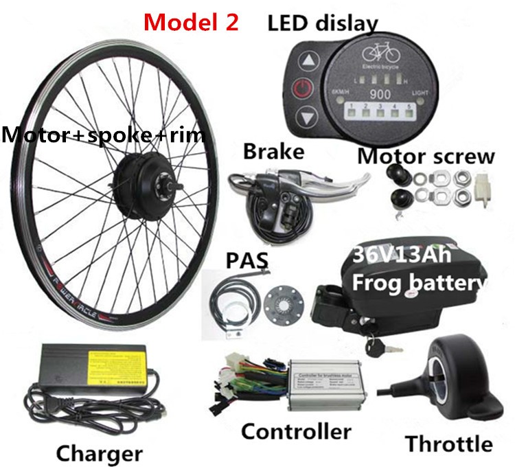 Aluminum Alloy Frame Electric Bike Conversion Kit 250W 350W 500W Motor Optional