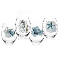 Buy cheap Household Soda Lime Handle Less Transparent Wine Glass Ocean Series Glass Gift product