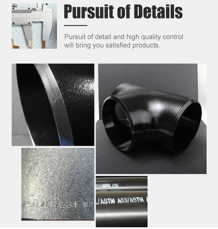 P235GH Schedule 40 Steel Pipe Fittings Beveled SCH 160 Elbow Tee Carbon Steel MS