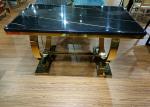 Simple Leisure 150cm Stainless Steel Marble Dining Table