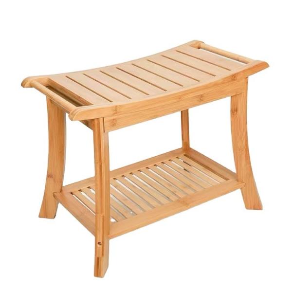 Buy cheap FSC Certificated Non Slip Bamboo Shower Bench Waterproof Seat Towel Holder from wholesalers