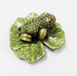 Bejewelled frog Home decoration box Alloy Hand painted crystal Frog metal