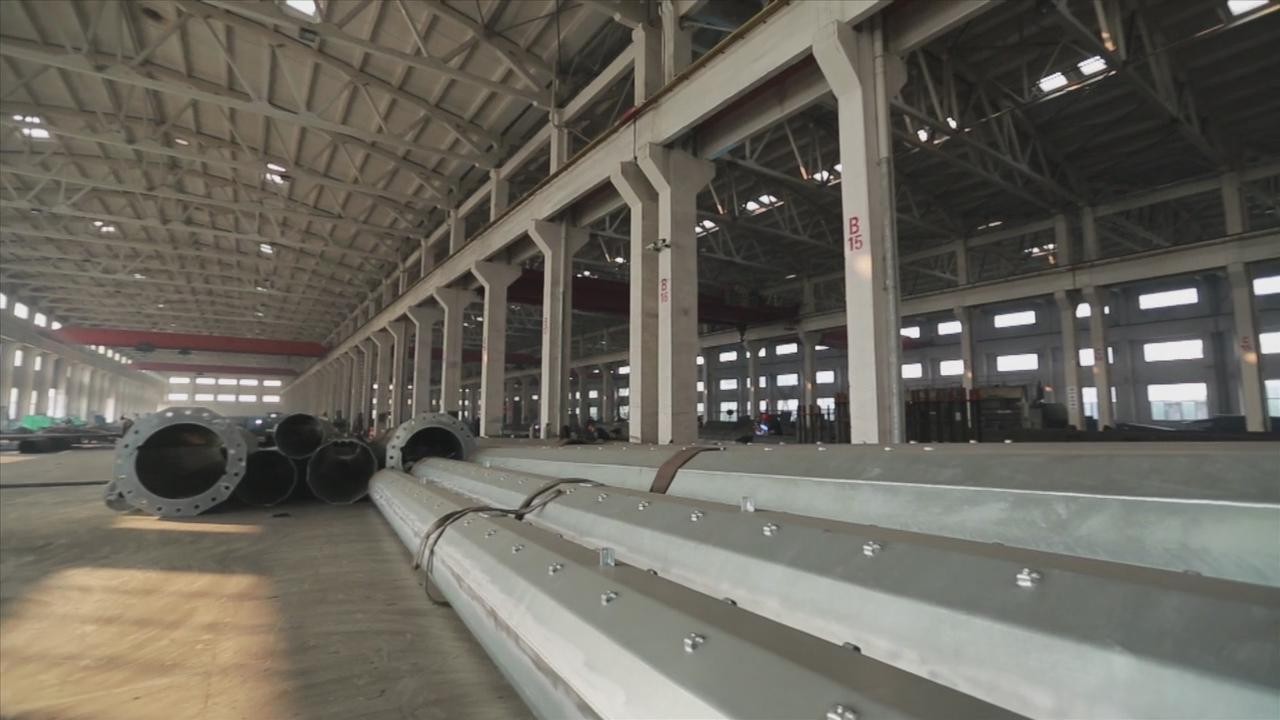 10KV Octagonal Hot Dip Galvanized Steel Utility Poles for Overhead Project