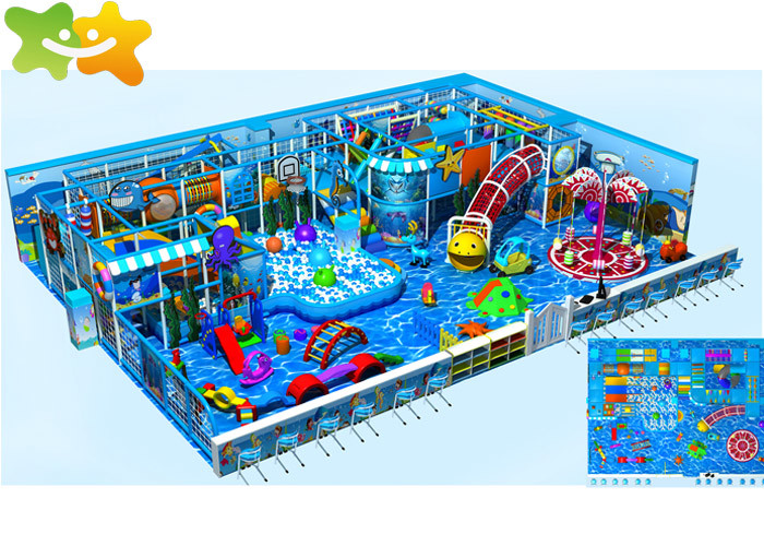 Fun Ocean Theme Kids Indoor Playground Equipment Bounce Trampoline Park