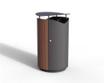 Outdoor 30 Gallon Commercial Wood And Steel Garbage Bin Outside Garden Large