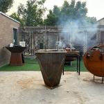 Europe Outdoor Removable Corten Steel BBQ Grill With Rotating Chicken Rack