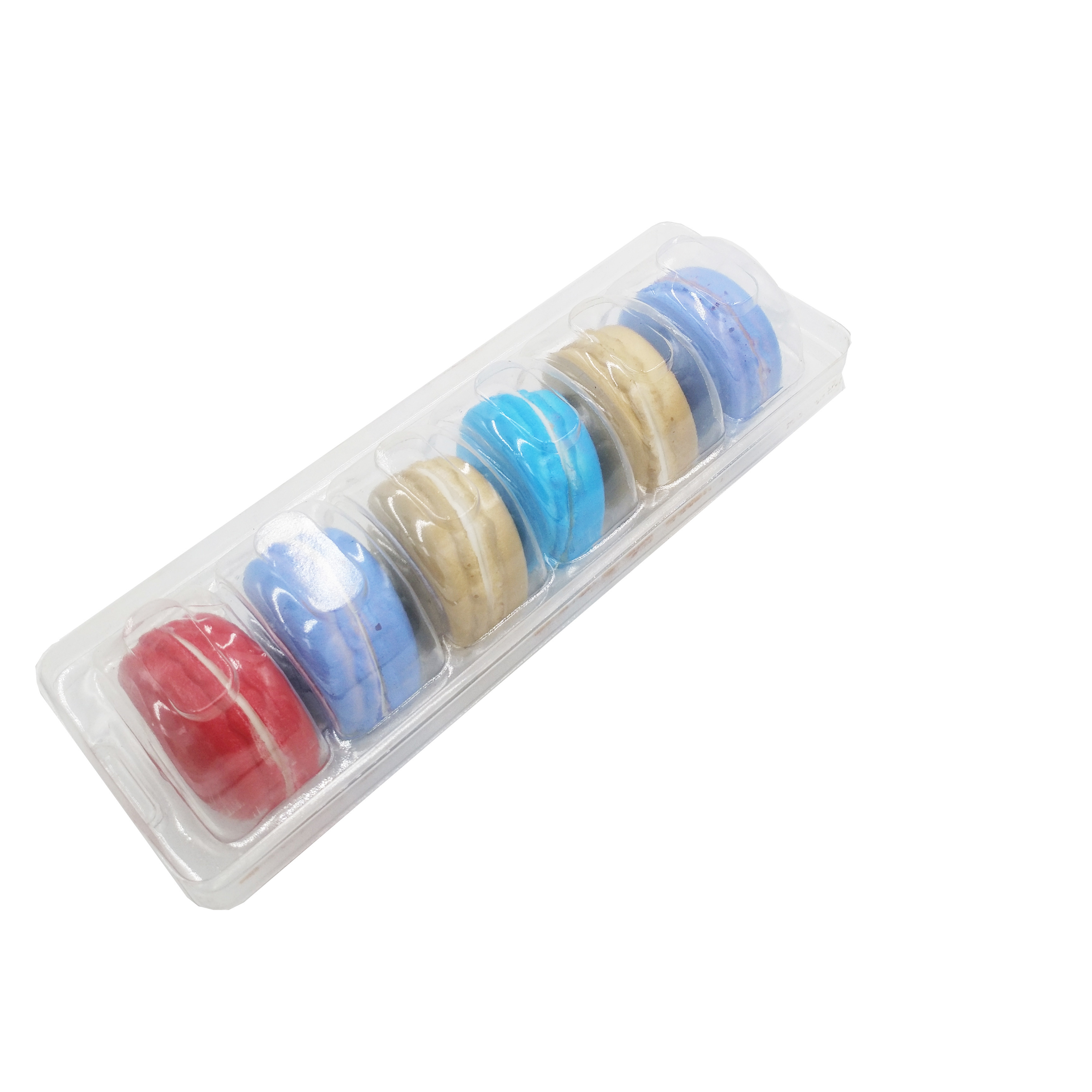 6pcs macaron pack tray blister clear plastic macaron tray vacuum forming macaron packaging