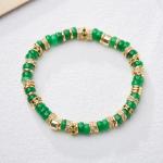 Stainless Steel Rainbow Glaze Glass Evil Eyes Spiritual Chain Bracelet,Fatima