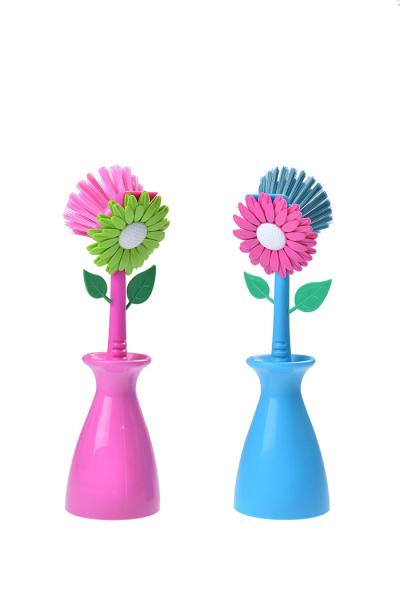 Buy cheap Flower Washing Dishes Brush 7x7x26cm 133g Kitchen Durable Bristles from wholesalers