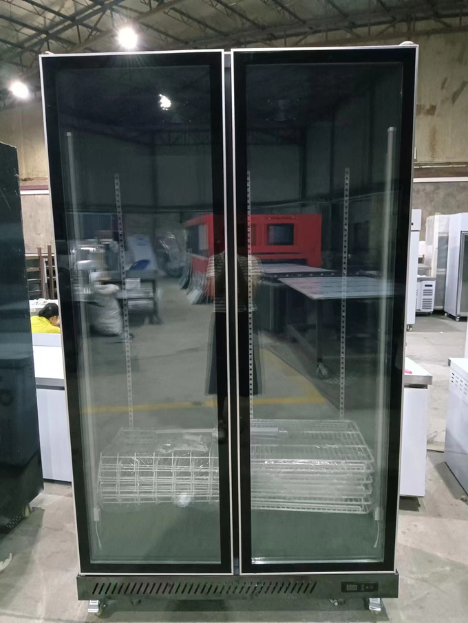 2 Glass Doors Beverage Display Fridge Commercial Upright Refrigerator