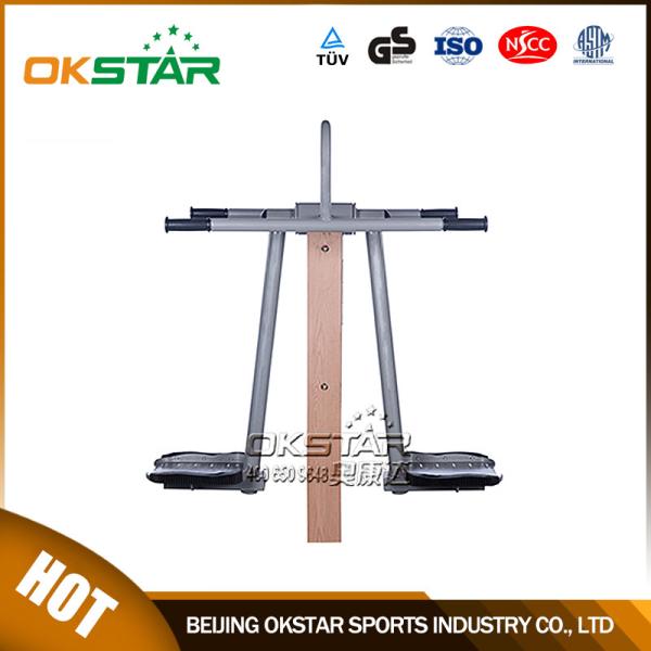 Buy cheap outdoor gym equipment park wood double pendulum from wholesalers