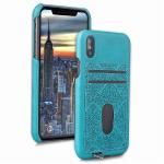 ID Credit Card Slot Embossed Leather Back Phone Case For Iphone X,For iPhone X