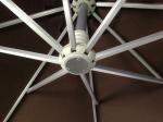 2.5M Beige Double Patio Umbrella Round Offset Umbrella 360 Degree Rotating Base