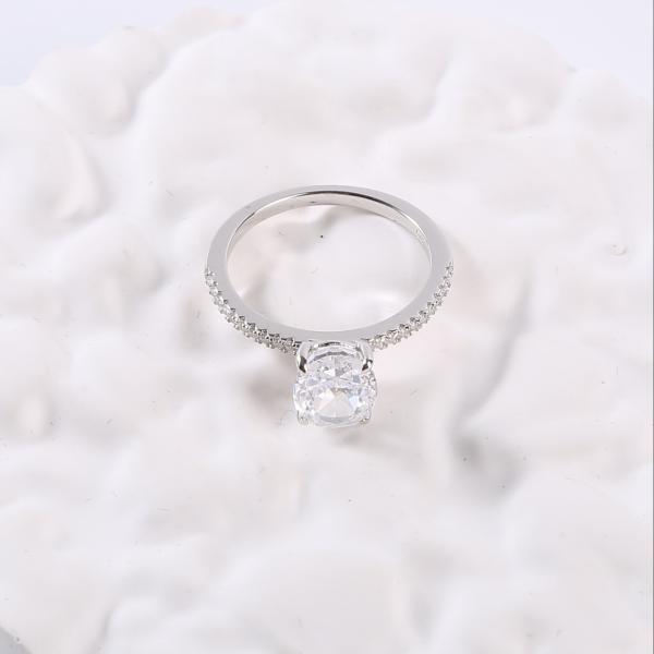Buy cheap Round Shaped Engagement Rings 2.18g Couple 925 Silver CZ Rings from wholesalers