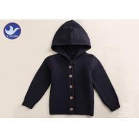 Buy cheap Hoody Boys Black Cardigan Sweater , Buttons Up Boys Knitted Cardigan Anti - product