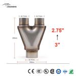 Y-Shaped Three-Way Exhaust Pipe Euro 1 Catalytic Converter First-Class Grade