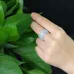 925 Sterling Silver Jewelry Vintage Purple Crystal Couple's Wedding Silver Rings