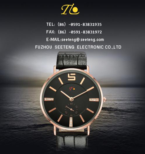 Buy cheap PU leather strap for men watch couple watches color band and dial customized from wholesalers