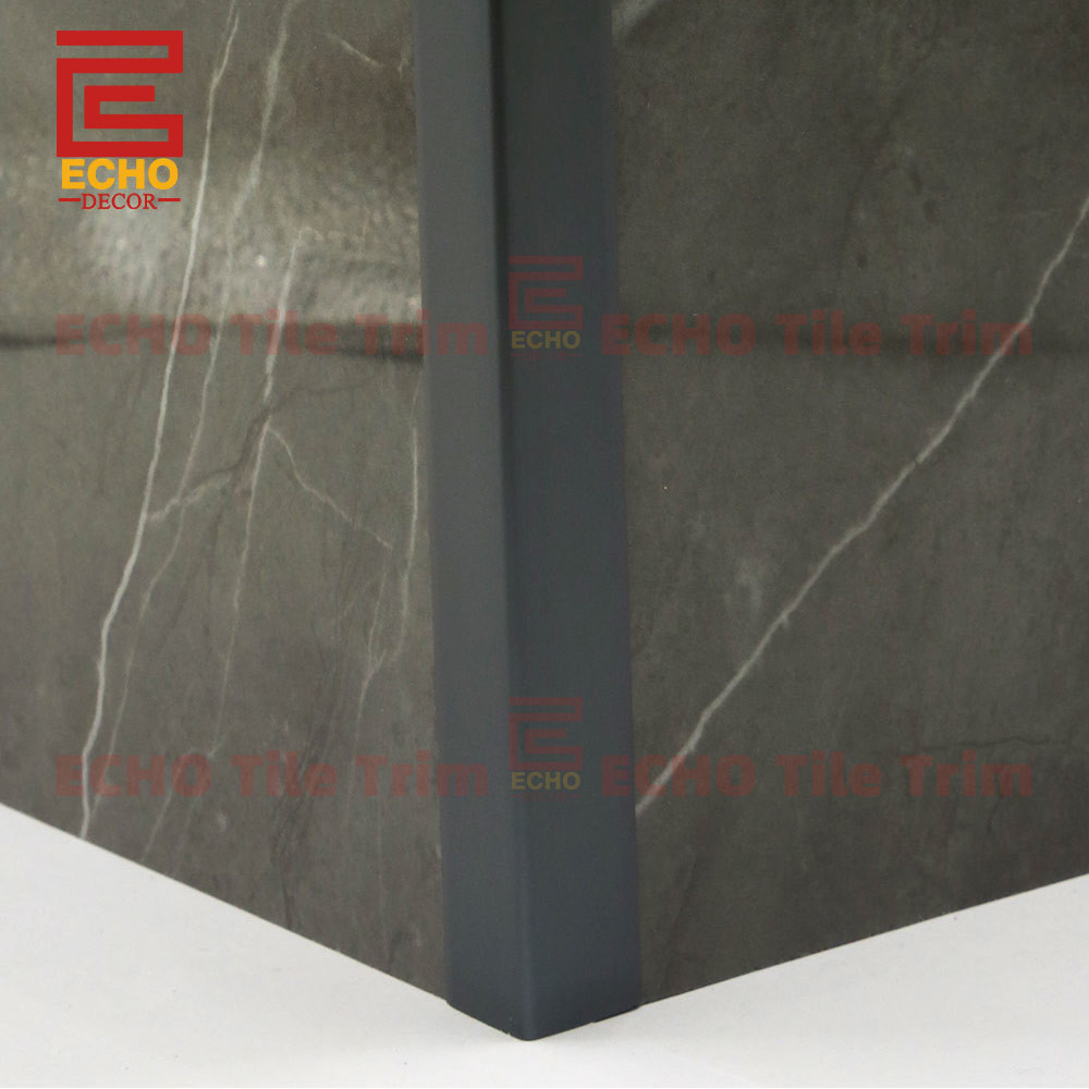 Waterproof V Shaped Aluminum Tile Trim Black Corner Edge Trim