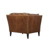Buy cheap Cotton Figurine Wooden Leg High Back Leather Armchair , Brown Leather Occasional Chair from wholesalers