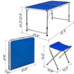 Height 27.4inch Length 47.2inch Fold Up Outdoor Table And Chairs For Camping