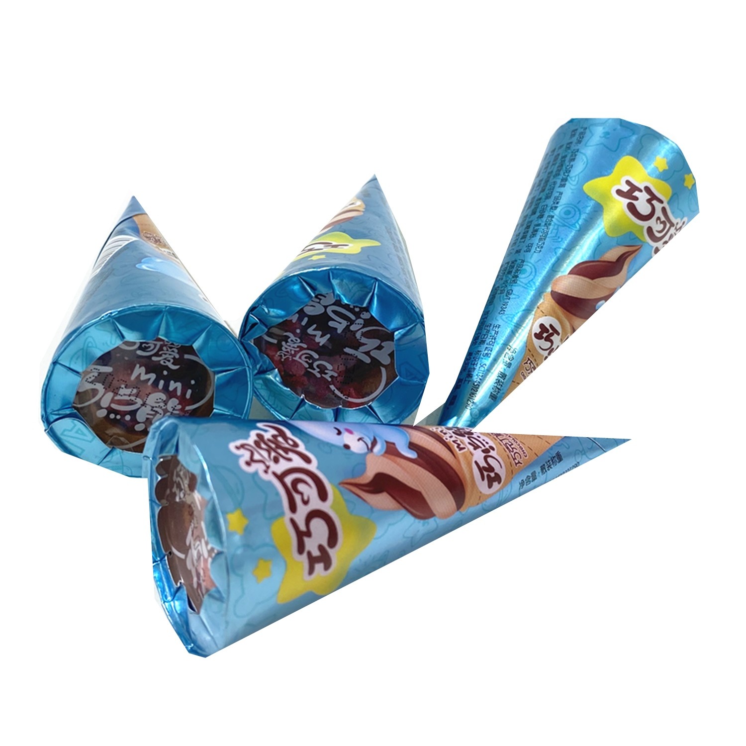 Mini Chocolate Cup Crispy Biscuit Energy Snack Ice Cream Cone With Chocolate Jam Inside