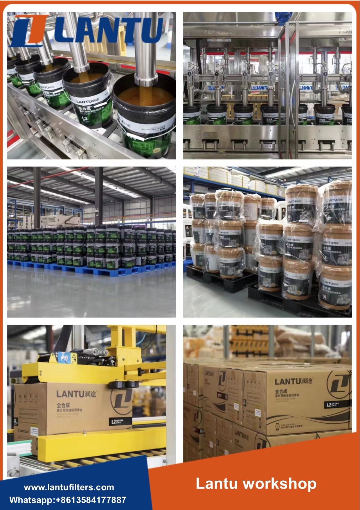 LANTU Truck Lubrication Engine Oil OEM Factory Supply Full Synthetic Diesel Engine Oil SAE 10W-40
