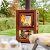 Buy cheap High Efficiency Garden Heaters Metal Fireplace Wood Burning Stove With Chimney product