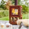Buy cheap High Efficiency Garden Heaters Metal Fireplace Wood Burning Stove With Chimney from wholesalers