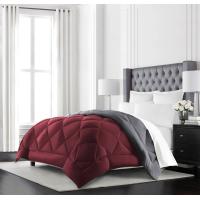Buy cheap Red Grey Bicolour Microfiber Duvet Set Queen Size Soft Durable 80gsm 90gsm product