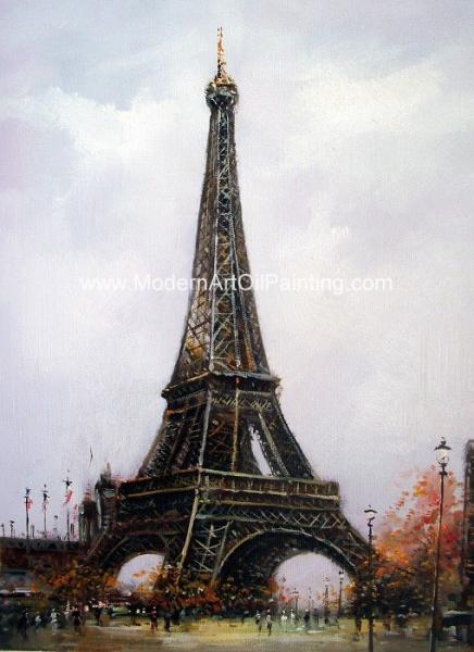 Buy cheap Impression Style Eiffel Tower Oil Painting On Canvas 50x60 Cm Home Decor from wholesalers