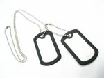 50mm Custom Stainless Steel Tags , Antique Gold Silver Rubber Dog Tags For Pets