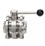1''-8'' Stainless Steel 301/304/316 Welding Butterfly Valve for Sanitary Flow