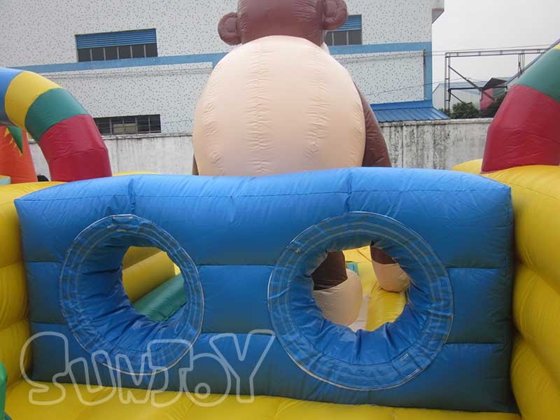 Children EN14960 Monkey Inflatable Play Park For Backyard