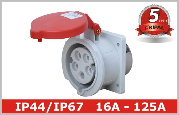Buy cheap IP44 IP67 Panel Mounted Industrial Socket 16A 32A 63A 125A Power from wholesalers