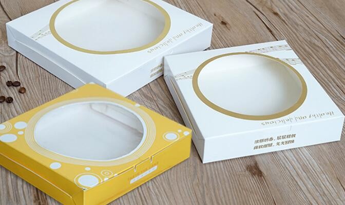 economy Cupcake Box White Window Cake Box customized Wedding Cake Box,6inch in stock PET Plastic Clear birthday Cake Box