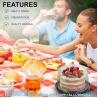 Buy cheap Disposable Catering Trays With Lids Serving Trays Black Plastic Round Platters With Clear Lids Deli Wax Paper from wholesalers