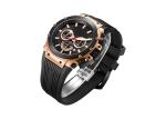 PVD Plating Sports Durable Waterproof Watches Quartz Movt With Silicone Strap