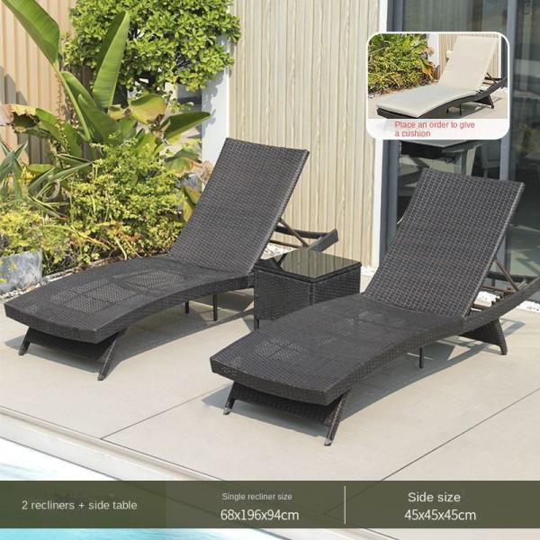 Buy cheap Modern Outdoor Garden Pool Lazy Patio Leisure Chair PE Rattan Twisted Vine Lounge Bed For Sleeping from wholesalers
