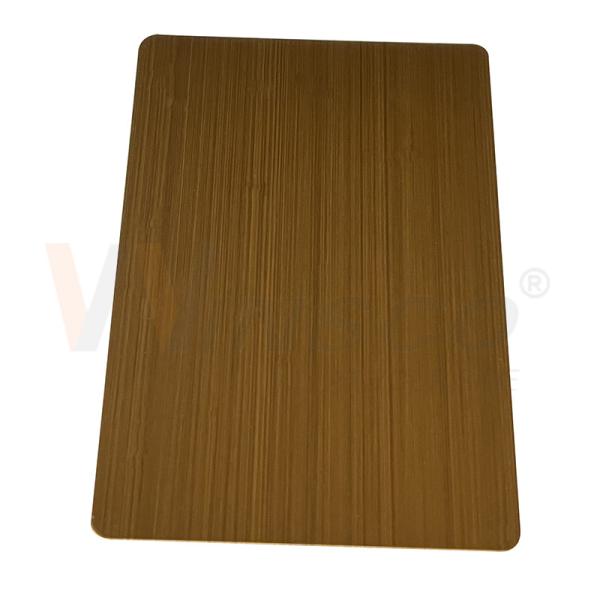 0.3-3mm Decorative Stainless Steel Sheet Hand Blackened Brushed Yellow Bronze